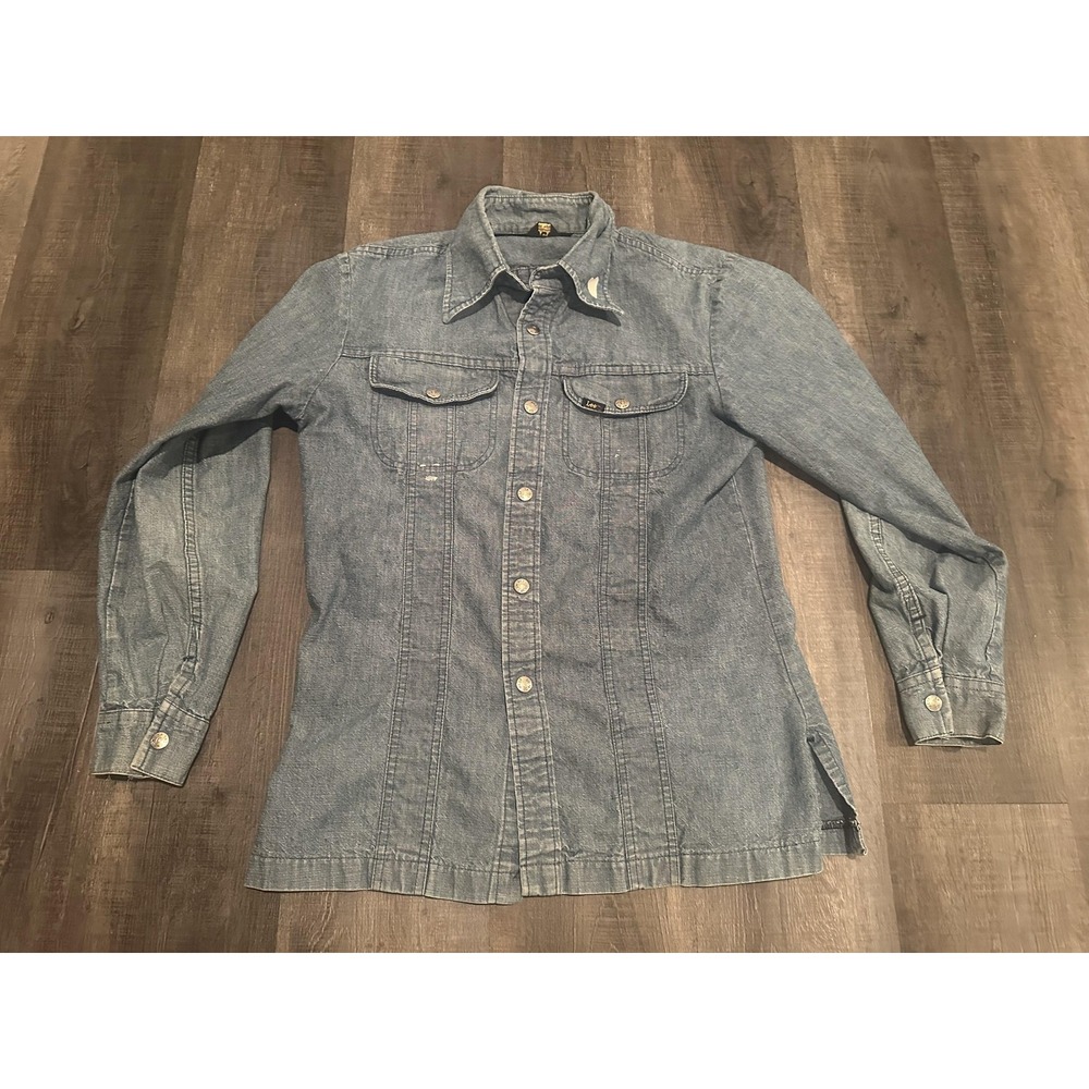Vintage Lee Denim Jacket Mens Medium Moleskin Western Workwear Hearts USA 70s